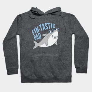 Funny Fin-tastic Dad Shark With Shades Hoodie